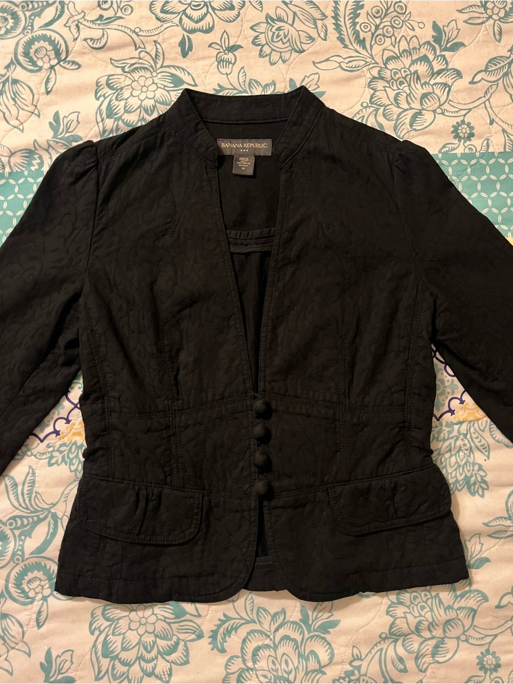 Vintage Y2K Banana Republic Baroque Black Button Blazer Jacket Coat Gothic Sz 10